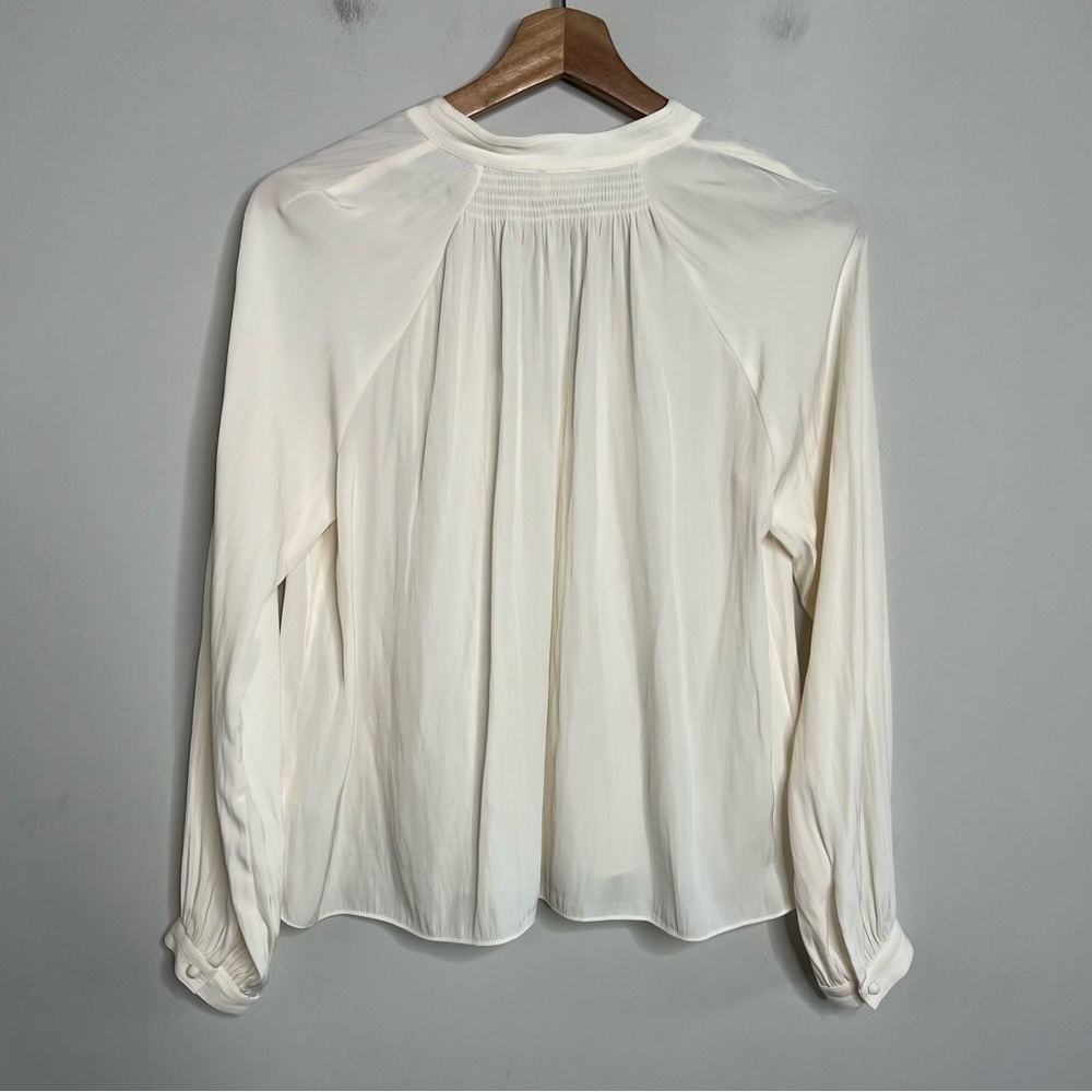 Aritzia Wilfred Womens Size XS Estienne Blouse Ivory Long Sleeve Top Shirt Smock - Picture 3 of 12